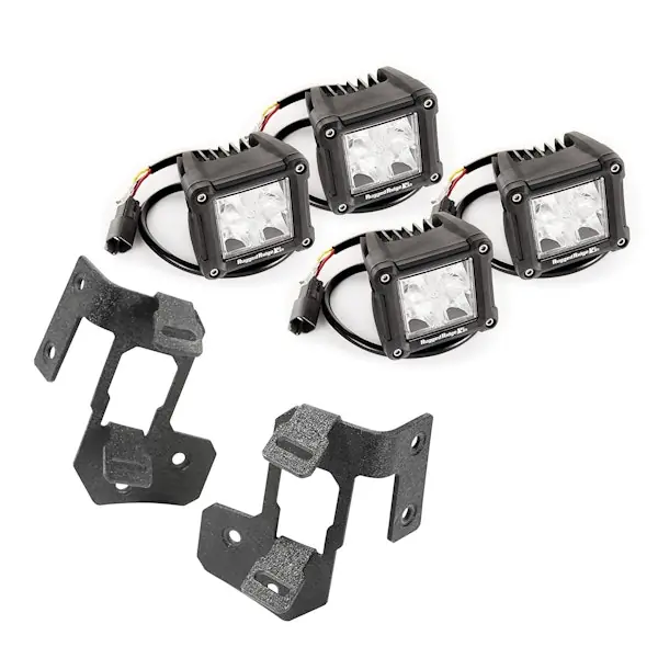Must Have Rugged Ridge 11232.19 A-Pillar Light Mount Kit; Text; Dual Cube; 07-17 Jeep Wrangler JK