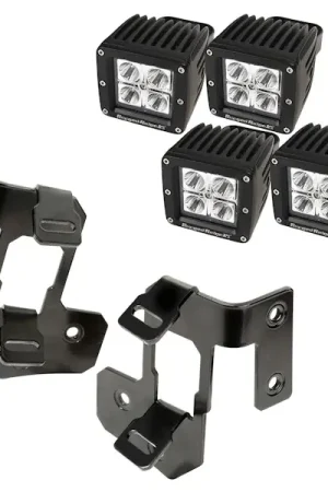 Rugged Ridge 11232.33 A-Pillar Light Mount Kit, Semi-Gloss Black, Square LED Hot Picks