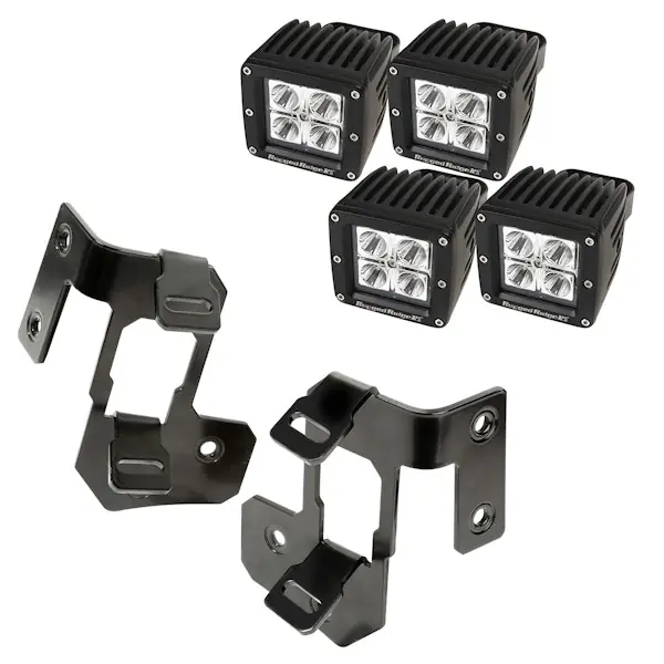 Rugged Ridge 11232.33 A-Pillar Light Mount Kit, Semi-Gloss Black, Square LED Hot Picks