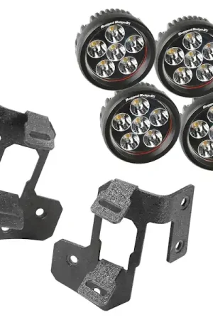 Worldwide Shipping Rugged Ridge 11232.34 A-Pillar Light Mount Kit, Textured Black, Round LED