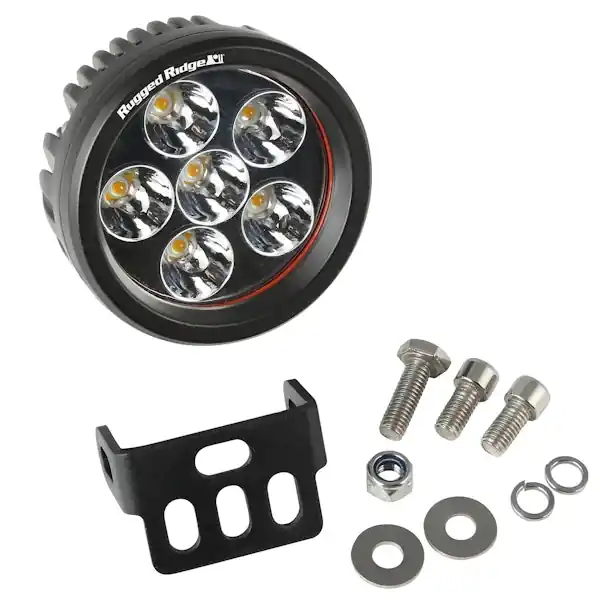 New Release Rugged Ridge 15209.01 3.5 Inch Round LED Driving Light; 18 Watt; 1040 Lumens