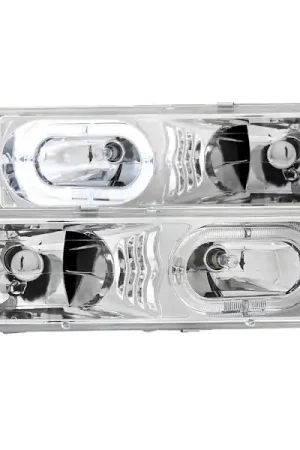 AnzoUSA 111006 Crystal Headlights Chrome with Halo Modern