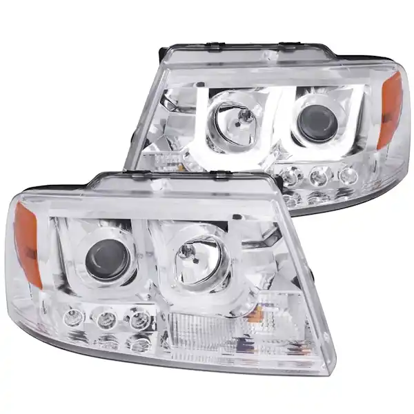Budget AnzoUSA 111287 Projector Headlights with U-Bar Chrome