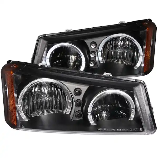 Factory Price AnzoUSA 111212 Crystal Headlights with Halo Black