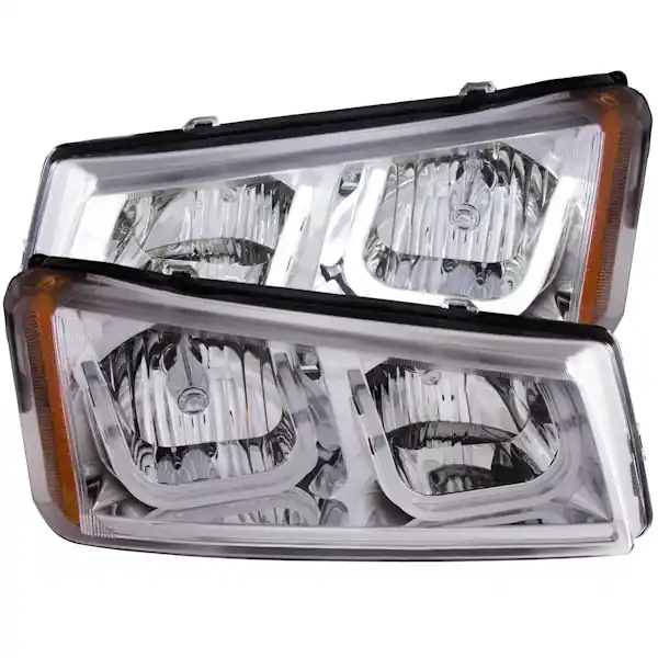 AnzoUSA 111313 Projector Headlights with U-Bar Chrome Fan Favorite