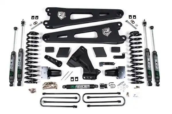 Zone Offroad Products ZONF73N 2020 F350 Dually 4" Radius Arm Suspension Lift System - Nitro Shocks - DSL Handmade