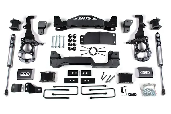 Warranty Included BDS Suspension BDS1579FS 2021-2025 Ford F150 4wd, 6" Suspension Lift Kit, 5" Rear Lift, Block - 6" Strut