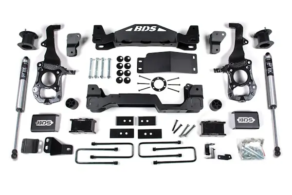 Popular BDS Suspension BDS1902FS 2021-2025 Ford F150 4wd, 4" Suspension Lift Kit, 2" Rear Lift, Block - 4" Strut
