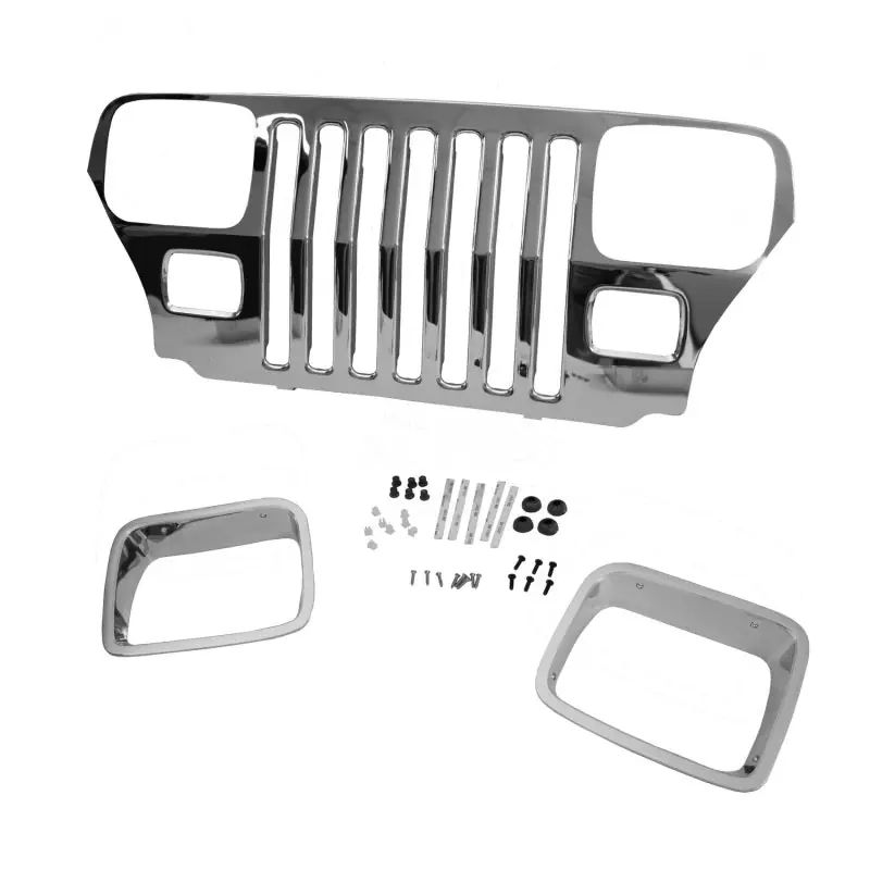 Omix Chrome Grille Overlay 87-95 Jeep Wrangler YJ Special Discount