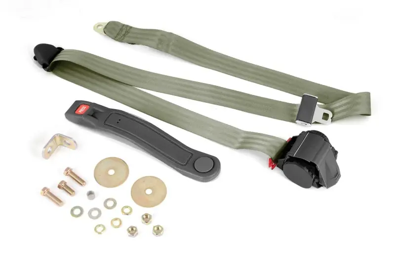 Omix 3-Point Seat Belt Olive Retractable Universal Direct From Factory