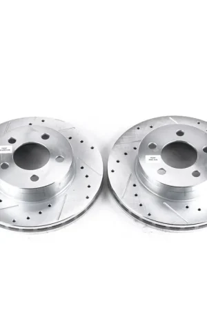 Authentic Power Stop 95-01 Ford Explorer Front Evolution Drilled & Slotted Rotors - Pair
