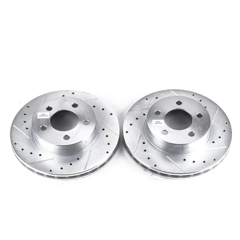 Authentic Power Stop 95-01 Ford Explorer Front Evolution Drilled & Slotted Rotors - Pair