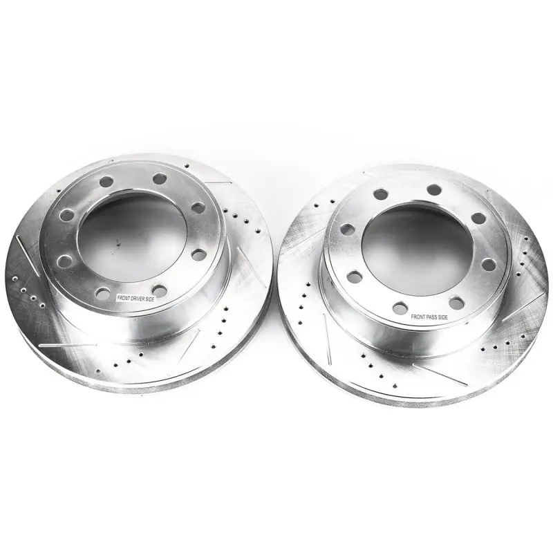 Budget Power Stop 00-05 Ford Excursion Front Evolution Drilled & Slotted Rotors - Pair