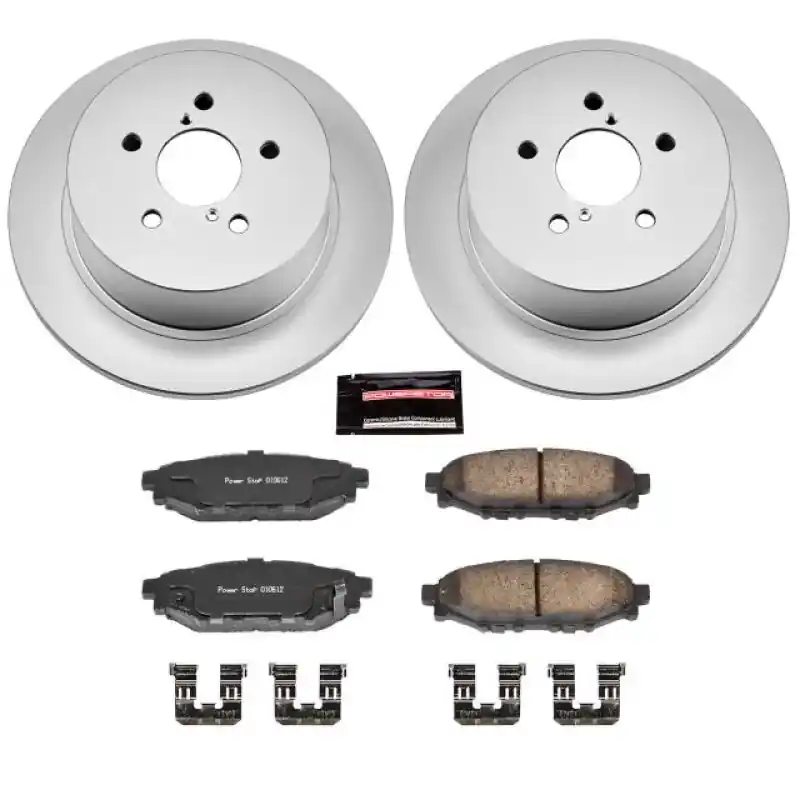 Viral Power Stop 05-09 Subaru Legacy Rear Z17 Evolution Geomet Coated Brake Kit