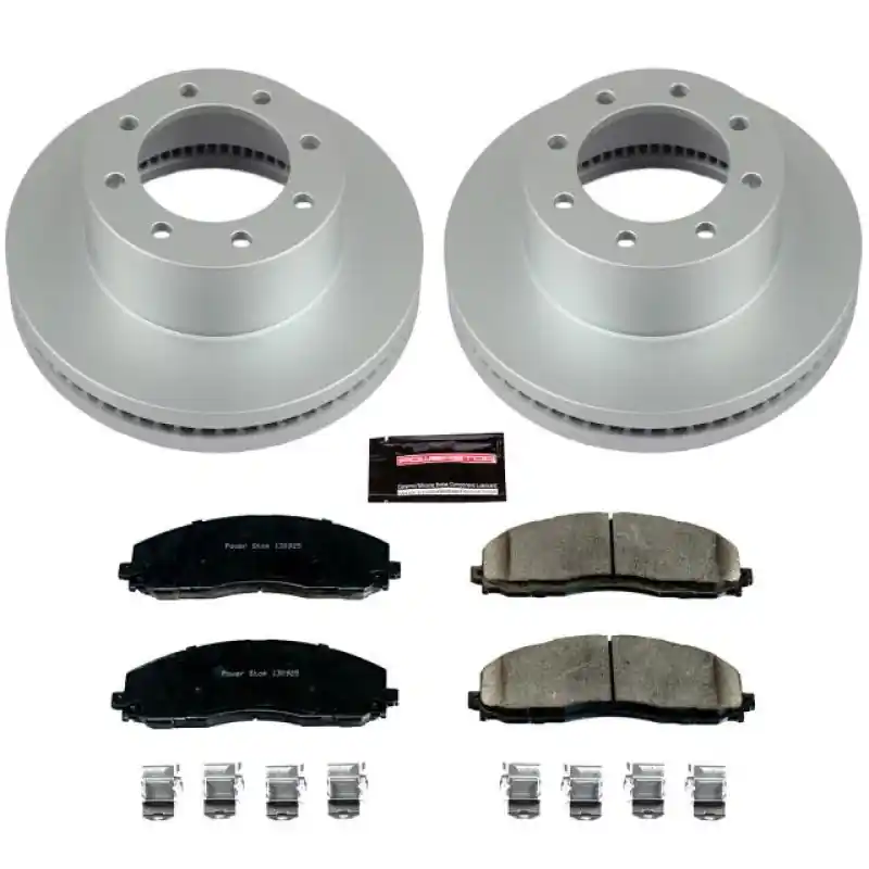 Today Only Power Stop 13-16 Ford F-450 Super Duty Front Z17 Coated Brake Kit