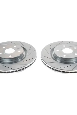 Viral Power Stop 19-21 Subaru Forester Front Evolution Drilled & Slotted Rotors - Pair