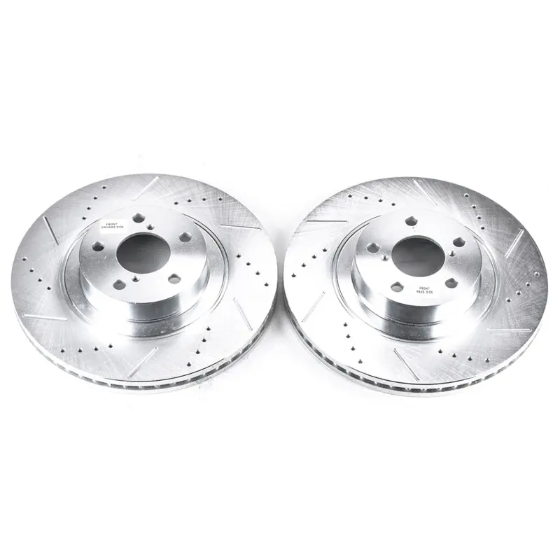 Handmade Power Stop 05-06 Saab 9-2X Front Evolution Drilled & Slotted Rotors - Pair