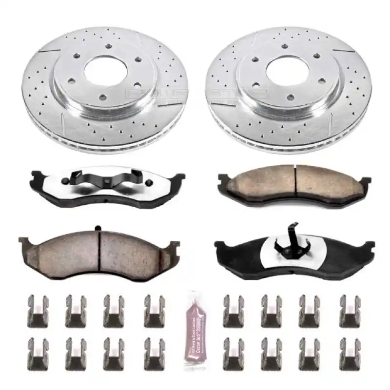 Power Stop 90-99 Jeep Cherokee Front Z36 Truck & Tow Brake Kit Free Returns