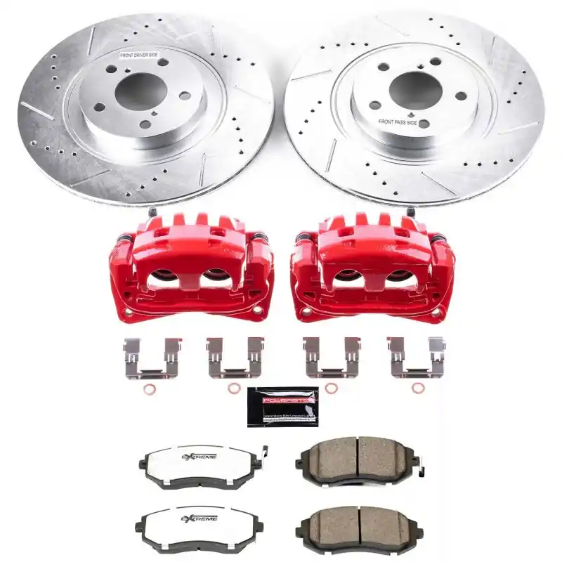Power Stop 04-06 Subaru Baja Front Z26 Street Warrior Brake Kit w/Calipers Crafted