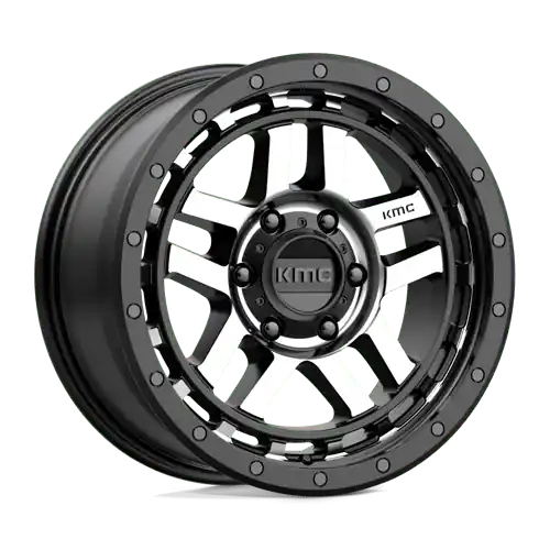 New Release KM540 18X8.5 6X120 S-BLK MACH 18MM
