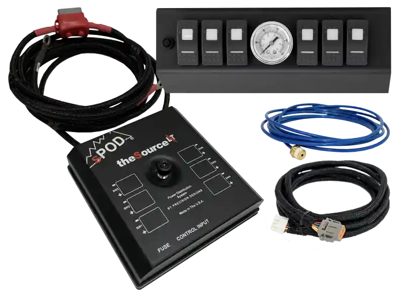 Factory Price Spod 07-08 Jeep Wrangler JK SourceLT w/ Air Gauge and Red LED Switch Panel