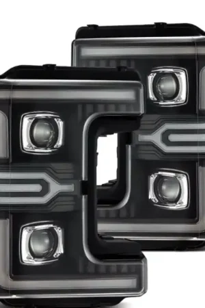 Buy Direct AlphaRex 17-19 Ford F-250/350/450/550 Super Duty LUXX-Series LED Proj Headlights Blk w/SS & SBDRL