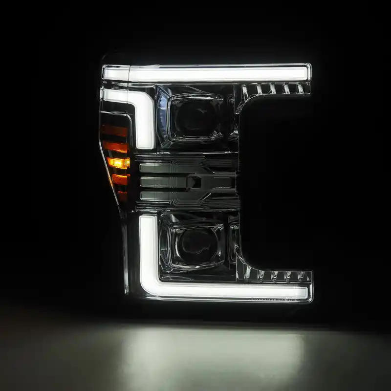 AlphaRex 17-19 Ford F-250/350/450/550 Super Duty LUXX-Series LED Proj Headlights Chrome w/SS & SBDRL Money Back Guarantee