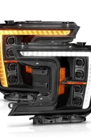 Reduced Price ANZO 18-20 Ford F-150 (w/Factory Halogen) Z-Series Full LED Proj Headlights Init/SeqSig - Pair