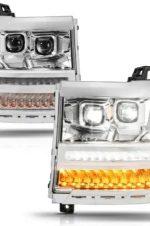 Hot Deal ANZO 16-18 Chevy Silverado 1500 (Factory HID Models ONLY) Full LED Proj Headlights Chrome - Pair