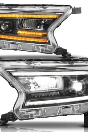 Best Seller ANZO 19-23 Ford Ranger (Factory Halogen Model) Full LED Proj Headlights Init/DRL/SeqSig Black - Pair