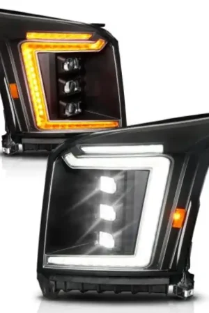ANZO 15-20 GMC Yukon (Incl XL - Factory Halogen Models) Full LED Proj Headlights Black - Driver Side Price Drop