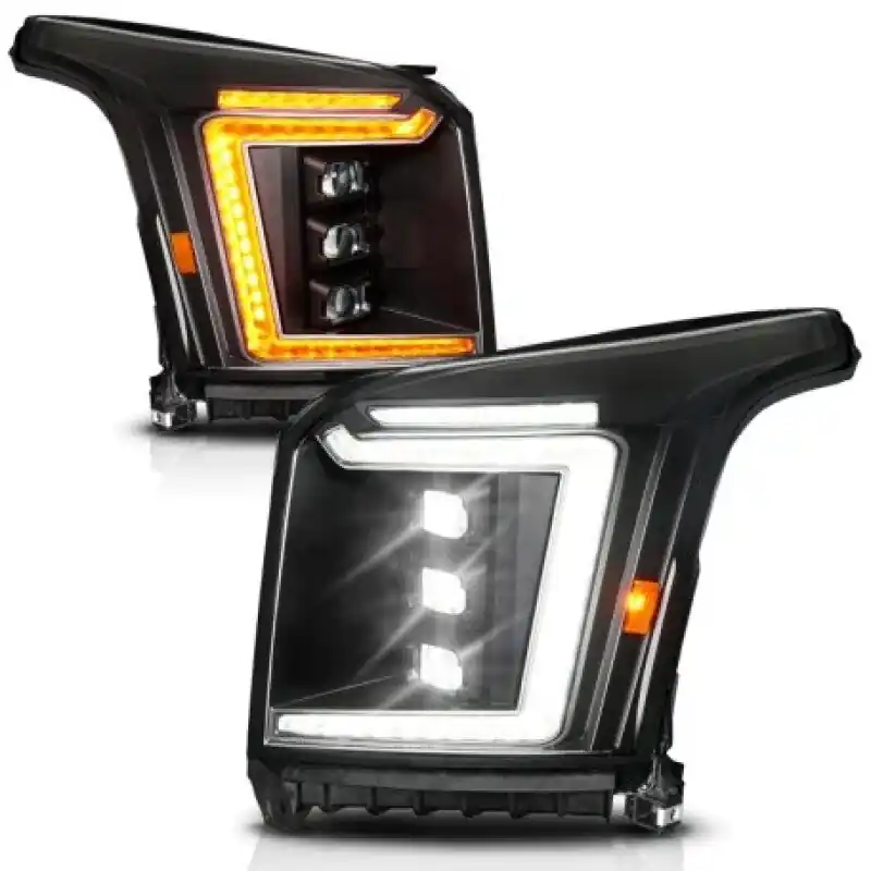 ANZO 15-20 GMC Yukon (Incl XL - Factory Halogen Models) Full LED Proj Headlights Black - Driver Side Price Drop
