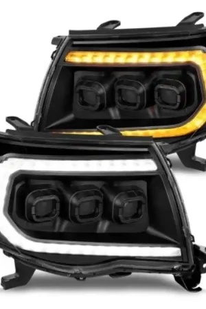 Direct From Factory ANZO 05-11 Toyota Tacoma Full LED Projector Headlights White DRL/Init/SeqSig Black - Pair