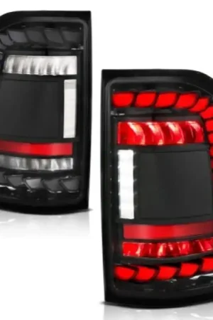 ANZO 19-24 RAM 1500 (Factory Halogen Models) Full LED Tail Lights SeqSig Black - Pair Premium