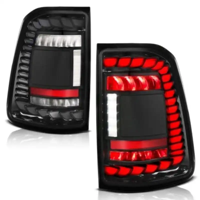 ANZO 19-24 RAM 1500 (Factory Halogen Models) Full LED Tail Lights SeqSig Black - Pair Premium