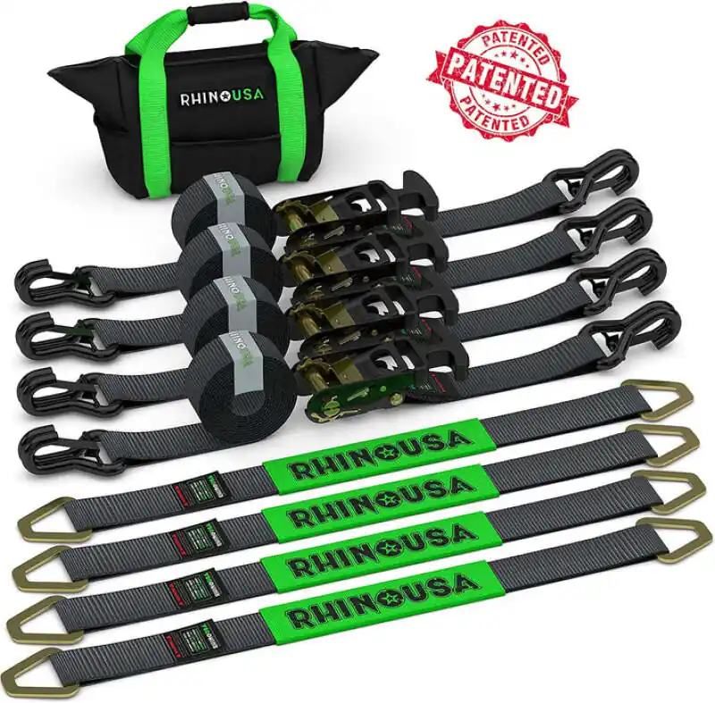 Buy Direct Rhino USA Heavy Duty Vehicle Tie Down Kit - Black