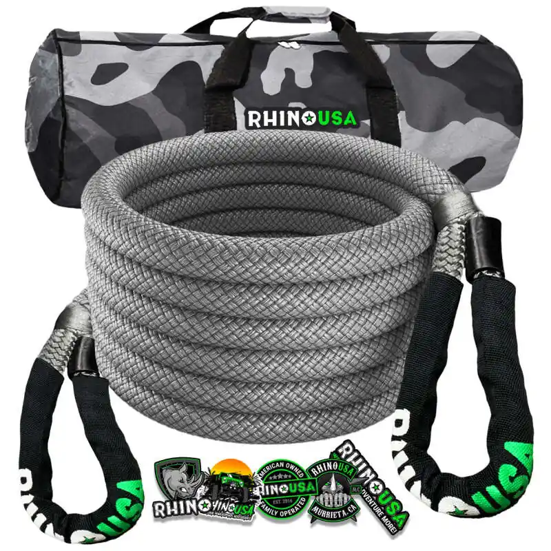 Hassle-Free Returns Rhino USA Kinetic Energy Recovery Rope (5/8In X 20Ft) Gray