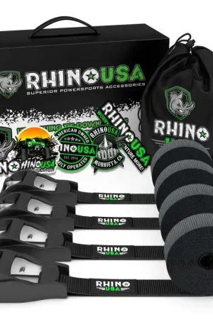 Hot Deal Rhino USA Lashing Straps 1In X 12Ft - Set Of 4