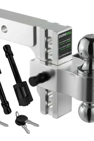 Rhino USA 6In Heavy Duty Drop Hitch - 2In (Silver) Holiday Sale