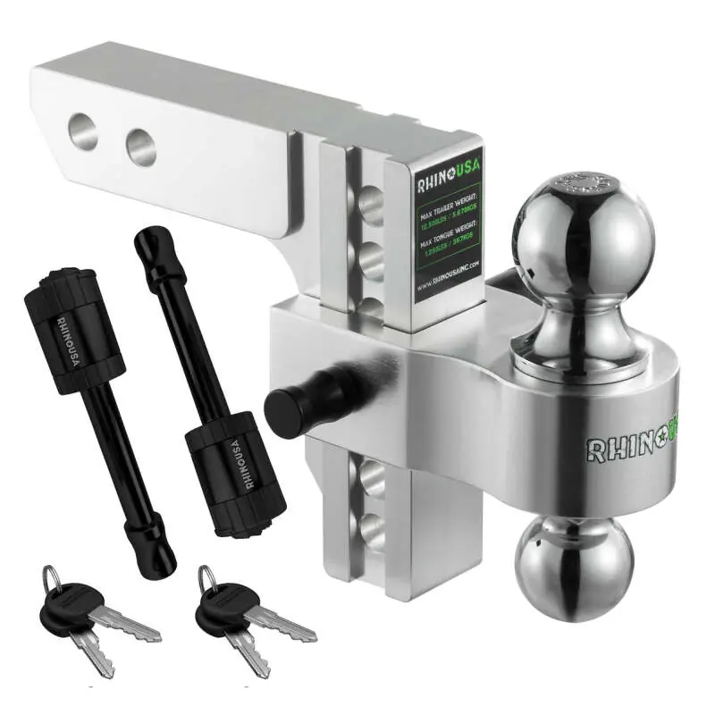 Rhino USA 6In Heavy Duty Drop Hitch - 2In (Silver) Holiday Sale