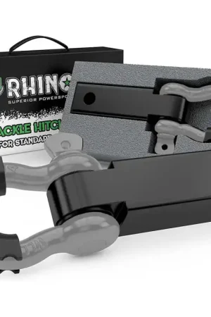 Rhino USA Shackle Hitch Receiver W/ D-Ring (Gray) Secure Checkout