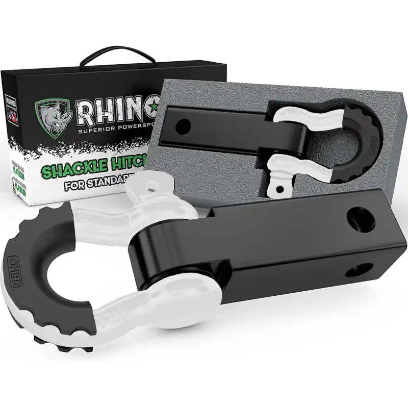 Rhino USA Shackle Hitch Receiver W/ D-Ring (White) No Minimum Order