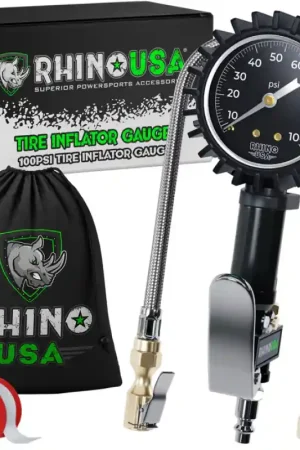 Free Shipping Rhino USA 100 Psi Analog Tire Inflator Gauge