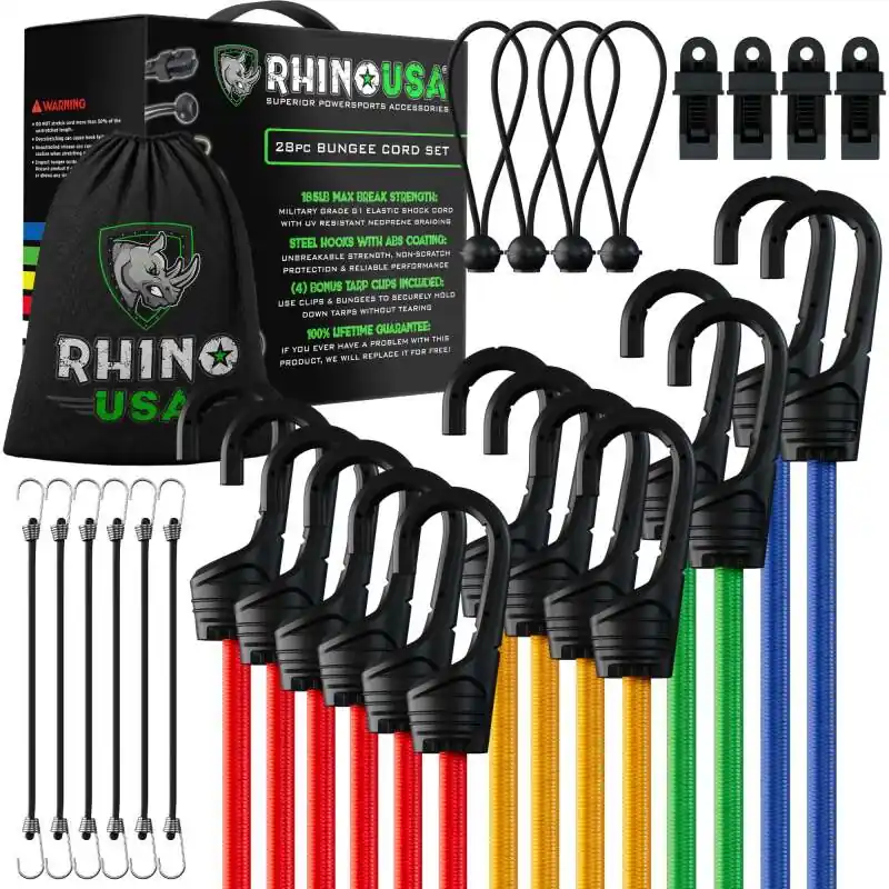 Seasonal Sale Rhino USA 28Pc Bungee Cord Assortment