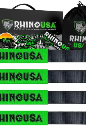 Crafted Rhino USA Axle Tie Down Straps (4-Pack) 2In X 38In - Black