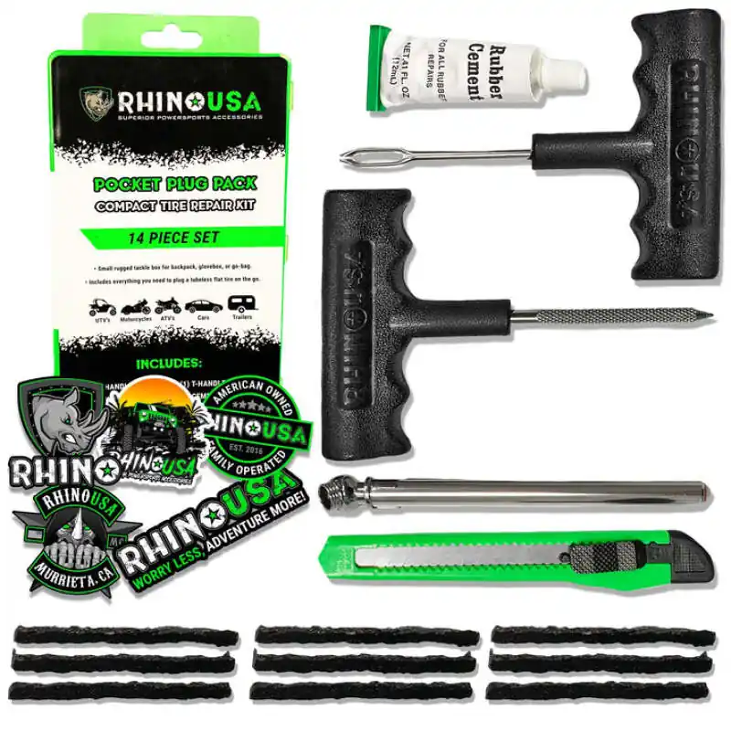 Rhino USA 14-Piece Compact Tire Repair Plug Kit Buy Today