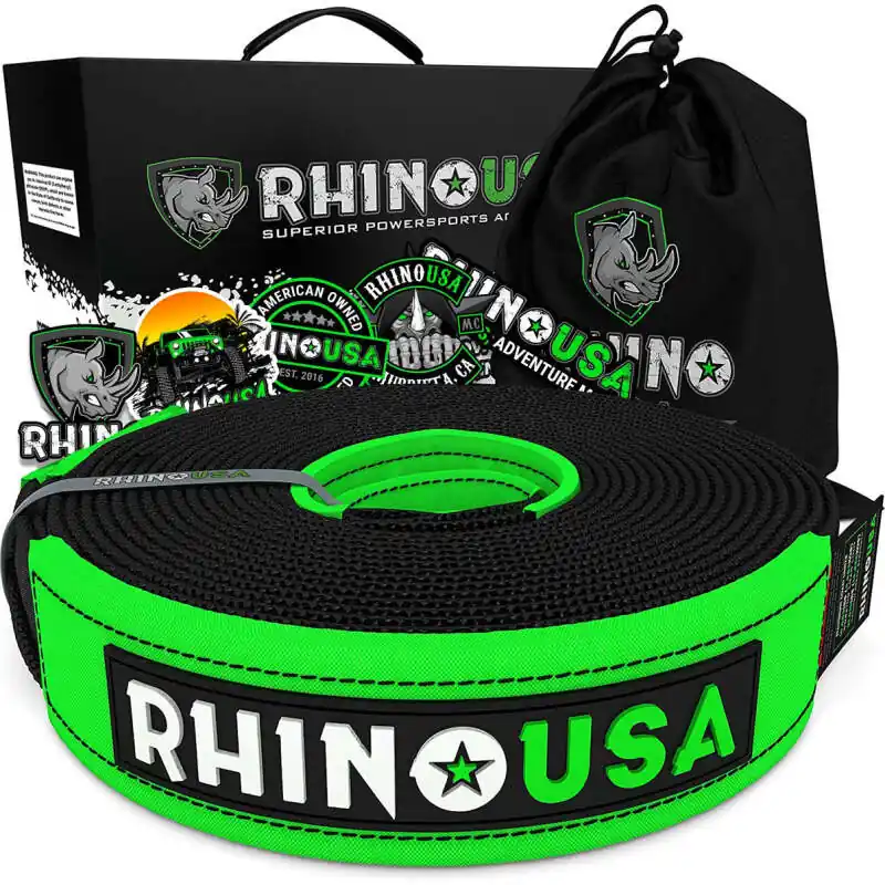 Grab Now Rhino USA Recovery Tow Strap 2Inx20Ft (Black)