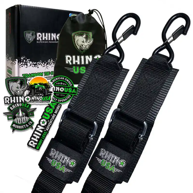 Must Have Rhino USA Transom Straps For Boat Trailer (Pair)