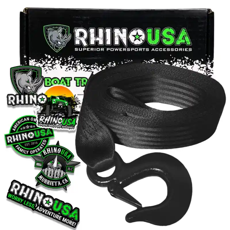 Rhino USA 2In X 20Ft Boat Winch Strap With Hook Trusted Brand