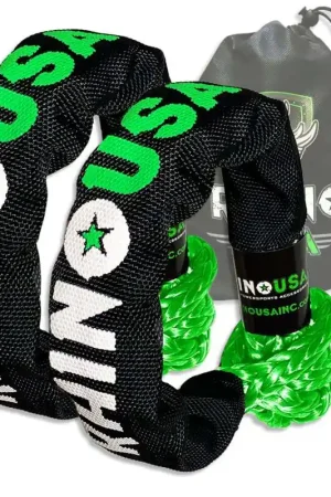Rhino USA Synthetic Soft Shackles Green (2-Pack) New Release